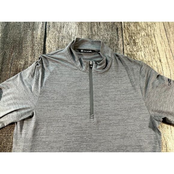 Travis Mathew The Heater Quarter Zip Mens L Grey Pullover Golf Performance - Picture 2 of 9